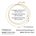 Detailed size chart for 18K gold-plated triple layer necklace with zircon pendant specifications - Triple Layer Snake Bone Bead Chain (YYN025115)