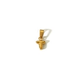 Chubby 18k gold plated bubble letter T pendant in stainless steel on white background - Gold Letter T (TP001-T)