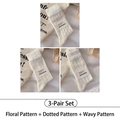 Set di 3 paia di calzini a rete bianchi con motivi a fiori, pois e onde color crema - 3 Paia - Piccolo Fiore + Onda + Fiore a Pois