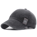 Cappellino da baseball in tela lavata grigio scuro con toppa F ricamata sul lato - Regolabile / Nero