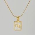 18K gold stainless steel Virgo necklace with square mother-of-pearl pendant - Virgo