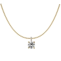 Dettaglio di una collana a catena dorata con un ciondolo tondo in zircone brillante - Ciondolo rotondo / Zircone Trasparente Oro