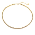 18K gold plated stainless steel rope chain necklace for women with lobster clasp - Gold 5mm