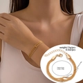 Bracelet multicouche minimaliste en chaîne dorée avec fermoir mousqueton et extension - Bracelet (2301) / Doré