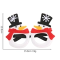 Detail view of snowman felt party glasses with dimensions 15.8cm width and 11.8cm height - Snowman