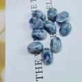 Polished blue and white oval sodalite stone cabochons for DIY jewelry making - 6*8mm / Blue Spot Stone
