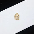 Gold plated letter G charm with clear zircons for necklaces and earrings making - Letter G