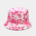 Bob tie-dye rose et blanc pour la protection solaire d'été et le look streetwear - M (56-58cm) / Réversible / Rose Blanc Tie-dye (8#)
