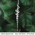 Set of 10 transparent acrylic spiral icicles ornaments for Christmas tree 130mm long - 130mm Spiral Icicle