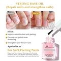 Détail de l'effet durcisseur d'ongles avant et après avec flacon de 12ml - Fortifiant 02 pour ongles mous et dédoublés