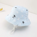 Cappello da sole in cotone per neonati con stampa di stelle marine e sottogola - 48cm / Stella blu