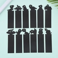Set mit 12 Dinosaurier Kratzbild Lesezeichen in Schwarz für kreatives Basteln mit Kindern - Lesezeichen 1 (Dinosaurier-Serie)