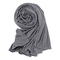 Deep grey mercerized cotton hijab shawl in a professional spiral wrap display - Dark Gray