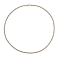 Hip hop gold plated stainless steel tennis necklace with full cubic zirconia stones - 3mm*50cm / Gold