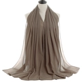 Deep brown chiffon hijab shawl for women with lightweight texture and elegant drape - 13# Khaki
