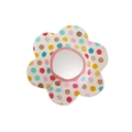 360-degree rotating cotton baby bib with colorful polka dots and pink trim flower design - Pure Cotton - Perfect Match