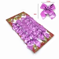 Set of 12 purple metallic Christmas bows on a decorative card for holiday tree decor - Card Packaged Set / Set of 12 / Purple