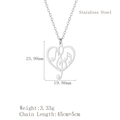 Silver stainless steel heart and musical note pendant necklace for women - Heart and Note (LN1773 Silver)