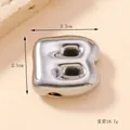Detailed view of silver bubble letter B pendant with 18.7g weight and 2.1cm size specs - Silver/Steel (B) (Large)