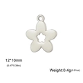 Silver 304 stainless steel lotus flower charm pendant 12x10mm for DIY jewelry making - Five-Petal Flower / Silver