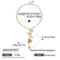 Detailed size and weight chart for the 18K gold-plated Y-shaped stainless steel necklace - Multi-Pendant Layered Style (JDN0307007)
