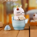 Cute cartoon rabbit sitting on a blue toilet incense burner figurine in ocean scent - 1224-9 Blue Toilet Aroma