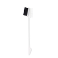 White double-headed eyebrow brush and comb tool with black nylon bristles for hair styling - 3-Head Style Brow Brush White
