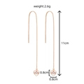 Rose gold long tassel earrings with sparkling cubic zirconia devil eye heart pendant - NE1045 Heart and Evil Eye