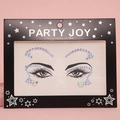 Iridescent rhinestone face stickers set with butterfly accents on black star packaging - HF-162-Blue Iridescent Butterfly Style