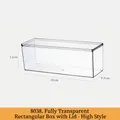 Clear plastic refrigerator storage box with lid high model 30x9.9x11cm for kitchen organizing - Fully Transparent Square Box with Lid - High - PET