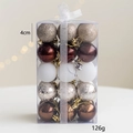 30-piece 4cm champagne and coffee brown Christmas ornaments set in transparent box - 4cm 30Pcs / Champagne Coffee