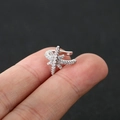 Silver star-shaped non-pierced ear cuff with sparkling zircon stones in a U-shaped design - Size 6 / Silver
