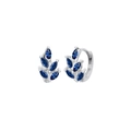 Boucles d'oreilles feuille en argent S925 avec cinq pierres marquises bleues - Zircone Bleue (Plaqué Argent)