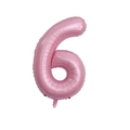 Vibrant pink gradient number 6 foil balloon for birthday party decorations - Number 6 / Pink