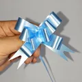 Light blue metallic plastic pull bow ribbon for elegant gift packaging and decoration - Solid Light Blue