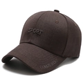 Dunkelbraune Baumwoll-Baseballkappe für Herren mit Sport-Stickerei im minimalistischen Stil - Verstellbar / Kaffeebraun