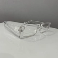 Moderne quadratische Sonnenbrille mit kristallklarem Gestell im minimalistischen Design - Transparenter Rahmen Klare Gläser