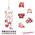 DIY Valentine's Day diamond painting wind chime kit with heart truck and charms - Truck KissMe Style