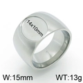 Anillo de sello para hombre de acero pulido con superficie ovalada de 14x10mm - US 7 / Color Acero