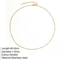 Minimalist 18K gold stainless steel beaded box chain necklace with 1.5mm diameter - 1.5mm Bead Chain / Gold