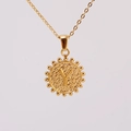 Minimalist 18K gold plated stainless steel necklace featuring a round letter Y pendant - Y (With Chain)