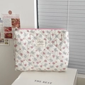 Trousse de maquillage matelassée avec oursons et cœurs dans un style coréen mignon - Cœur Lapin Gris (Sac à Main)