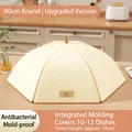 Foldable 80cm cream round food cover tent for dining table, fits 10-12 dishes - Antibacterial (Fits 10-12 Dishes)