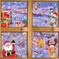 Weihnachtliche Fensterbilder mit Weihnachtsmann, Rentier und Schneemann Statikaufkleber - 4er Set / XC63+65+66+68