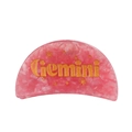 Pink marble texture hair claw clip with golden Gemini text and star patterns - Pink Textured