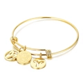 Aries zodiac charm bracelet in gold-plated steel featuring custom astrology pendants - Gold Aries (KB88096-Z)