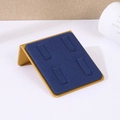 Schmuckständer aus blauem Samt mit goldener Metallbasis und vier Ringsteckplätzen - 4-Position Metall / Dunkelblau