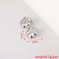 Detailed technical diagram of silver floral earrings showing size 25mm and weight 8.7g - Minimalist Flower Studs (9#)
