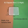 Compact square transparent PP plastic organizer box for stationery and nail art storage - New 8.5cm Square Box Height 1.5cm
