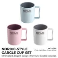 Three-piece minimalist plastic toothbrush cup set in pink, light blue, and beige colors - 3-Pack (Light Blue + Pink + Beige)